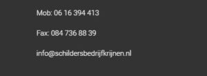 Mark Krijnen Schilder Telefoonnummer Schildersbedrijf Alkmaar